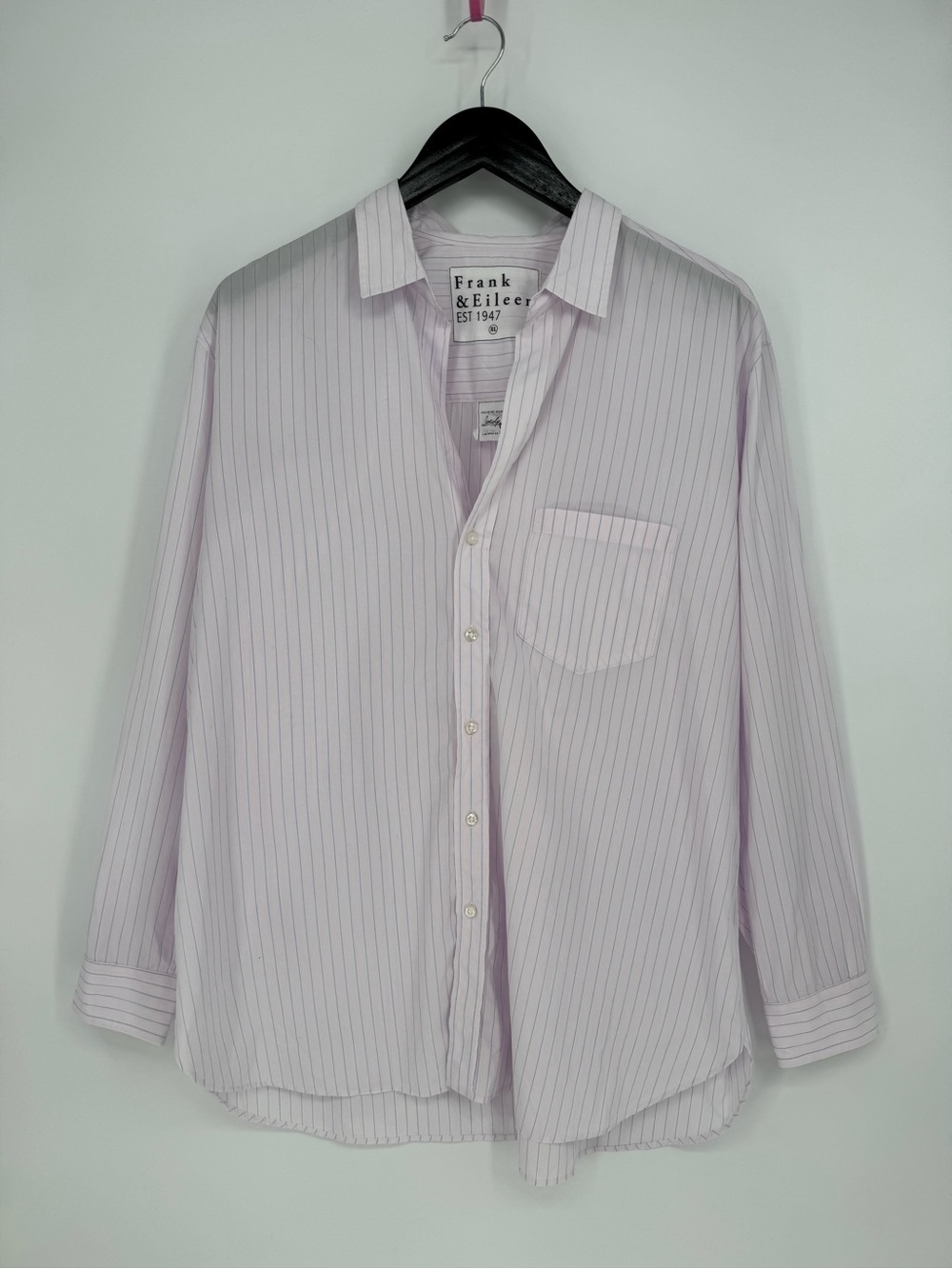 Frank & Eileen Joedy Pink and Blue Stripe Superfine Button Down Shirt XL - Picture 2 of 7